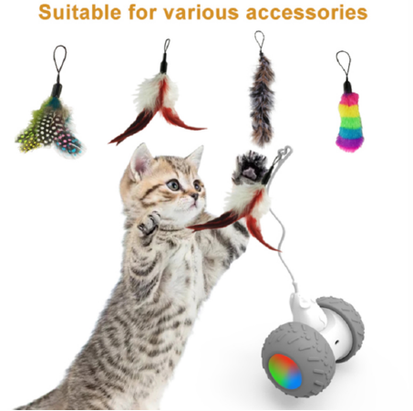 Electric Cat Toy Funny Cat Teaser Ball Toy Automatic Lifting Spring Rod Yo-Yo Lifting Ball Interactive Puzzle Smart Pet Toys