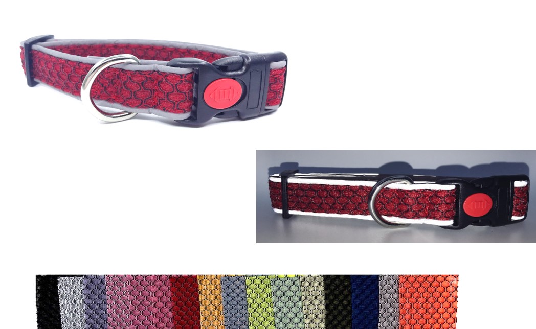 Safety Lock Dog Collar (Mesh made and Reflective)